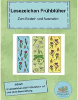Vorschau - Mal- und Bastelvorlagen - Frühling Lesezeichen Materialpaket / Basteln und Ausmalen - Seite 1