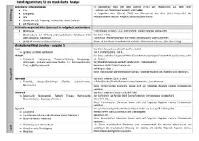 Vorschau - Merkblätter - Aufbau einer musikalischen Analyse - Seite 1