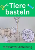 Vorschau - Mal- und Bastelvorlagen - Tiere aus Papier basteln (DIY 3D-Bastelvorlage) - Deckblatt