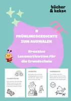 Vorschau - Mal- und Bastelvorlagen - 8 Frühlingsgedichte zum Ausmalen: Kreative Lesemotivation - Deckblatt