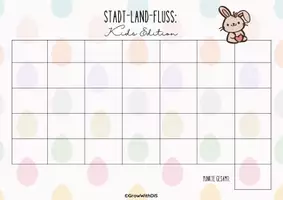 Vorschau - Spiele - Stadt Land Fluss Vorlage *Kids Edition Ostermotiv inkl. Blanko Vorlage 🐰🐣🌸 - Seite 1