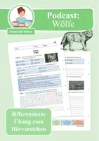 Vorschau - Arbeitsblätter - Übung zum Hörverstehen: Geolino-Podcast "Wölfe" - Deckblatt