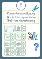 Vorschau - Stationenlernen - Nominalisierung Verben - Klasse 6-7 - Klammerkarten - Groß- und Kleinschreibung - Deckblatt