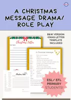 Vista previa - Hojas de trabajo - A Christmas message role play for Primary kids - Portada