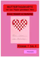 Vorschau - Mal- und Bastelvorlagen - Muttertagskarte mit Herz - Papierweben (Kunst in Klasse 1-4) - Deckblatt