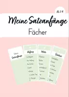Vorschau - Arbeitsblätter - Meine Satzanfänge - Fächer - Deckblatt