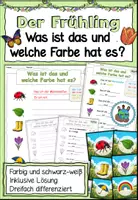Vorschau - Arbeitsblätter - Übung "Was ist das und welche Farbe hat es? Der Frühling" Dreifach differenziert - DaZ / DaF / Deutsch - Deckblatt