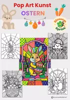 Vorschau - Mal- und Bastelvorlagen - Pop Art Kunst Ostern - Deckblatt