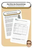 Vorschau - Arbeitsblätter - Das Erbe des Sonnenkönigs - Absolutismus und Demokratie - Deckblatt