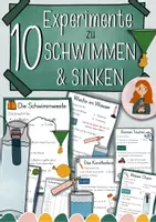 Vorschau - Arbeitsblätter - 10 Experimente zu Schwimmen und Sinken - Anleitungen & Stationenkarten - Deckblatt