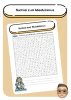 Vorschau - Arbeitsblätter - Suchsel zum Absolutismus (15 versteckte Begriffe) - Deckblatt