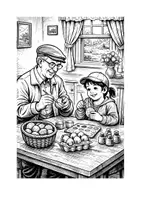 Vorschau - Mal- und Bastelvorlagen - Bildergeschichte zum Erzählen und Ausmalen - Ida und ihr Großvater: Osterfreuden | Kindergarten Grundschule | PDF - Seite 2