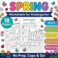 Vorschau - Arbeitsblätter - Spring Phonics Worksheets for K-2 | No Prep Practice Activities - Deckblatt