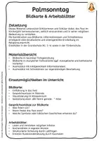 Vorschau - Mal- und Bastelvorlagen - Palmsonntag – Bildkarte & Arbeitsblätter - Seite 1