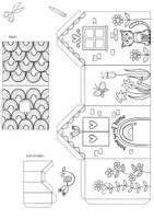 Vorschau - Mal- und Bastelvorlagen - Papierhäuser basteln 🏠 DIY 3D Bastelvorlage - Seite 1