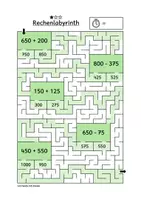 Vorschau - Arbeitsblätter - Rechenlabyrinthe: Addition und Subtraktion im Zahlenraum bis 1000 - Seite 3