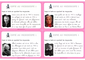 Aperçu - Cartes d'exercices - Copie au microscope – Personnalités et monuments célèbres - Page 1