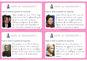 Aperçu - Cartes d'exercices - Copie au microscope – Personnalités et monuments célèbres - Page 2
