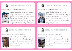 Aperçu - Cartes d'exercices - Copie au microscope – Personnalités et monuments célèbres - Page 3