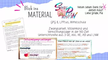 Vorschau - Unterrichtsreihen - Unterrichtsreihe aus drei UE: Nationalsozialismus: Verfolgung – Vernichtungslager – Zwangsarbeit (inkl. Leistungsnachweis und HE) - Deckblatt