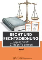 Vorschau - Spiele - Rechts und Rechtsordnung - Spiel: Sag es nicht (27 Begriffskarten) - Deckblatt