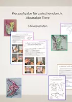 Vorschau - Arbeitsblätter - Kreative Kurzaufgabe: Abstrakte Tiere - Deckblatt