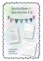 Vorschau - Arbeitsblätter - Buchstabengeschichte D d Schreibschrift - Deckblatt