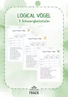 Vorschau - Arbeitsblätter - Logical Vögel - 3 Schwierigkeitsstufen inkl. Lösugen - Deckblatt
