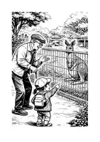 Vorschau - Mal- und Bastelvorlagen - Bildergeschichte zum Erzählen und Ausmalen - Ida und ihr Großvater: Zoobesuch | Kindergarten Grundschule | PDF - Seite 2