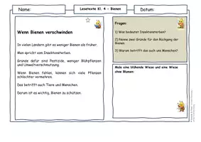 Vorschau - Arbeitsblätter - Bienen – Lesetexte Klasse 4 | Landwirtschaft, Insektensterben & Nachhaltigkeit | Sachunterricht | differenziert - Seite 3