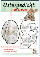 Vorschau - Mal- und Bastelvorlagen - Ostergedicht Grundschule - 3D Osterei basteln - Deckblatt