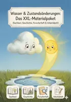 Vorschau - Unterrichtsreihen - Wasser & Zustandsänderungen Das XXL‑Materialpaket (Sachtext, Geschichte, Forscherheft & Arbeitsblatt) - Deckblatt