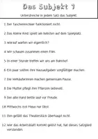 Vorschau - Arbeitsblätter - Das Subjekt - Deckblatt