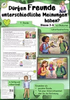 Vorschau - Arbeitsblätter - Dürfen Freunde unterschiedliche Meinungen haben? 3. 4. 5. 6. Klasse Unterrichtsmaterial Freundschaft Toleranz Ethik Sachunterricht Religion Grundschule - Deckblatt