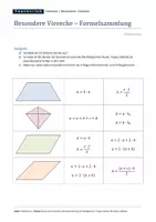 Vorschau - Arbeitsblätter - Besondere Vierecke (Parallelogramm, Raute, Deltoid, Trapez) - Formelsammlung - Seite 2