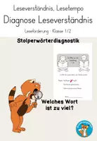 Vorschau - Arbeitsblätter - Materialpaket Leseförderung Stolperwörter Lesediagnostik Leseverständnis - Seite 1