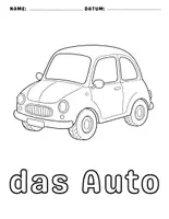 Vorschau - Mal- und Bastelvorlagen - 20 Ausmalbilder zum Thema Verkehrsmittel – Wortschatz Arbeitsblätter - Seite 1
