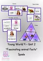 Vorschau - Spiele - Spiele Young World 4 Unit 2 "Fascinating animal facts" - Deckblatt