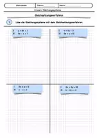 Vorschau - Arbeitsblätter - Gleichsetzungsverfahren Arbeitsblatt Üben mit Lösungen (Lineare Gleichungssysteme) - Deckblatt