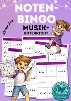 Vorschau - Spiele - Rhythmus-Bingo Musikunterricht Klasse 3/4 – Noten erkennen und hören - Deckblatt