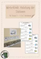 Vorschau - Mal- und Bastelvorlagen - Wörterklinik: Anleitung für die Stationen (Kl.1-4) - Deckblatt