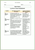 Vorschau - Arbeitsblätter - Motiv-Matrix Lyrik der Neuen Sachlichkeit: Zentrale Epochenmotive sicher erkennen - Seite 2