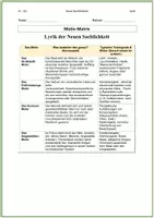 Vorschau - Arbeitsblätter - Motiv-Matrix Lyrik der Neuen Sachlichkeit: Zentrale Epochenmotive sicher erkennen - Seite 1