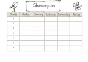 Vorschau - Arbeitsblätter - Stundenplan - Seite 1