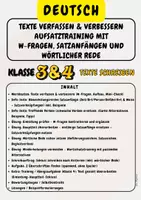 Vorschau - Arbeitsblätter - Texte verfassen & Texte verbessern Aufsatztraining mit W-Fragen, Satzanfängen und wörtlicher Rede - Klasse 3 & Klasse 4 - Deckblatt