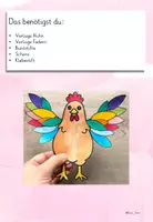 Vorschau - Mal- und Bastelvorlagen - Kunst: Buntes Huhn – Farbenfrohes Kunst- und Bastelprojekt mit Anleitung & Vorlagen (Ostern, Klasse 1, 2, 3, 4, auch fachfremd) - Seite 3