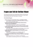 Vorschau - Arbeitsblätter - Fragen zum Fall der Berliner Mauer - Deckblatt
