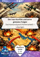 Vorschau - Arbeitsblätter - Iran Krieg 2026 - Der Iran-Konflikt im Nahen Osten: Hintergründe verstehen (Sachtextanalyse & Kartenarbeit + Lösungen) Deutsch + Politik 7/8 Klasse - Deckblatt