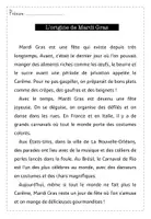 Aperçu - Feuilles d'exercices - Cahier d'activité sur Mardi gras - Carnaval - Page 1