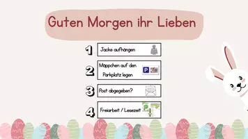 Vorschau - Präsentationen/Tafelbilder - Digitales Tafelbild Tagesablauf zum Frühling - Deckblatt